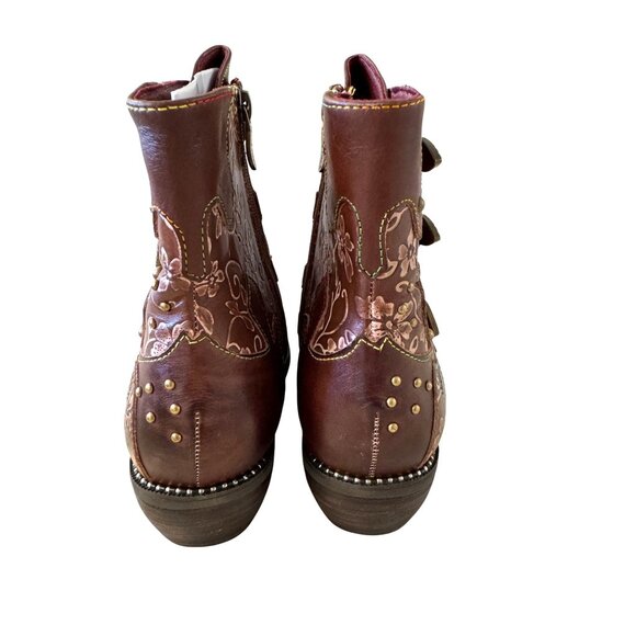 L’ Artiste Rodeha Brown Size 10.5-11 EU 42 Spring Step NWB Hand Painted Leather - Picture 12 of 16